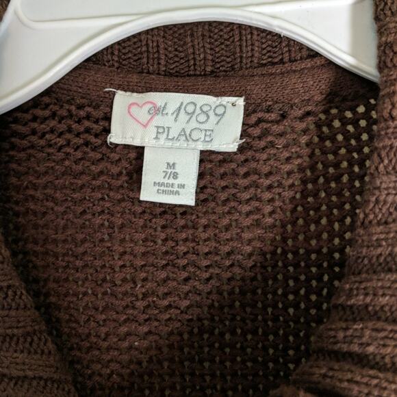 CHILDREN'S PLACE Brown Sweater Cardi Dress 7/8 Med - Picture 5 of 8